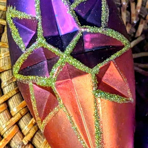 Vintage pair Mercury glass teardrop Christmas ornaments - Picture 2 of 4